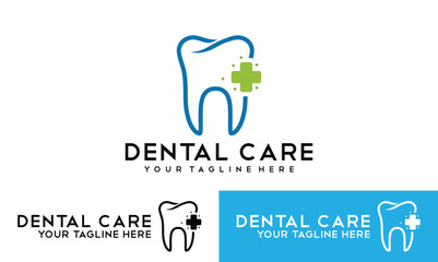 Dental clinic logo design vector template. Dentist logotype icon illustration concept.