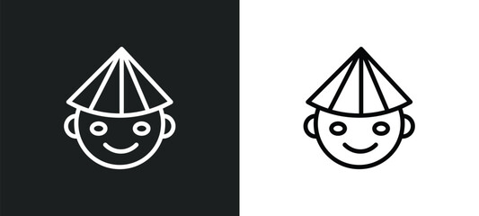 vietnamese line icon in white and black colors. vietnamese flat vector icon from vietnamese collection for web, mobile apps and ui.