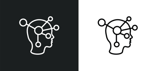 psychology line icon in white and black colors. psychology flat vector icon from psychology collection for web, mobile apps and ui.