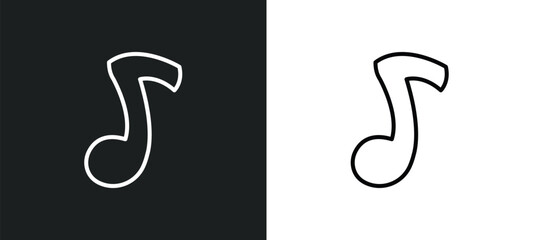 Obraz premium big quaver line icon in white and black colors. big quaver flat vector icon from big quaver collection for web, mobile apps and ui.