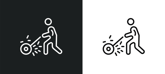 garden work line icon in white and black colors. garden work flat vector icon from garden work collection for web, mobile apps and ui.