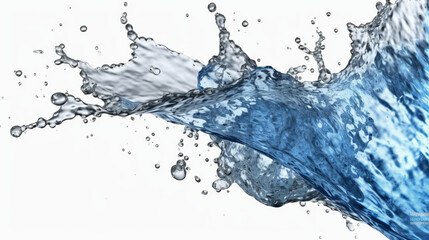 Obraz premium Water droplets splashing on a blank white surface