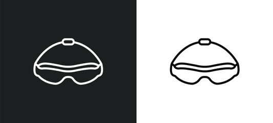 swimming glasses line icon in white and black colors. swimming glasses flat vector icon from swimming glasses collection for web, mobile apps and ui.