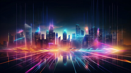 "Neon Horizons: Embracing the Technological Tapestry of Urban Life