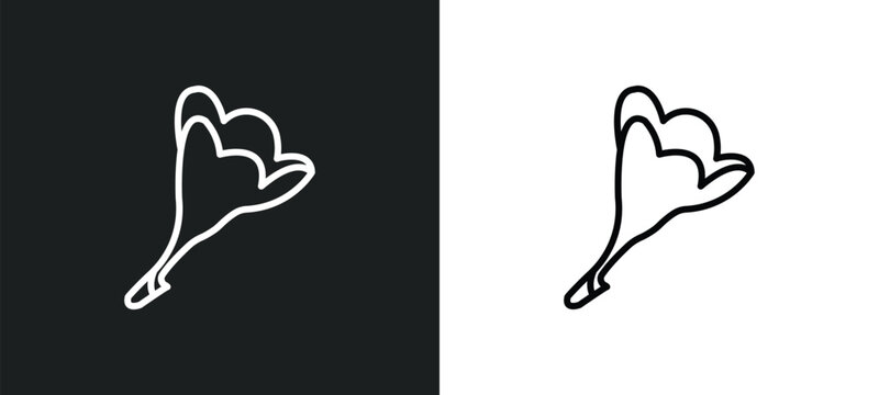 freesia line icon in white and black colors. freesia flat vector icon from freesia collection for web, mobile apps and ui.