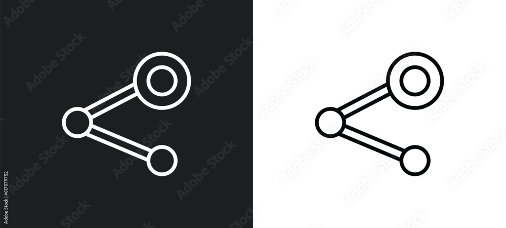 Poster data sharing line icon in white and black colors. data sharing flat vector icon from data sharing co