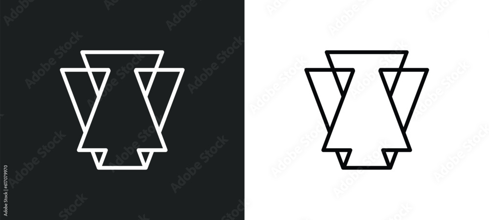 Poster abstract line icon in white and black colors. abstract flat vector icon from abstract collection for