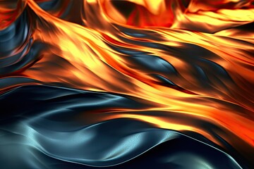Metal background and flames reflecting off its surface. Gnerative AI