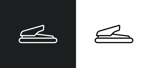 puncher line icon in white and black colors. puncher flat vector icon from puncher collection for web, mobile apps and ui.