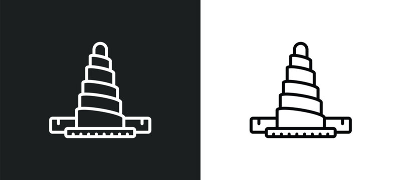 great mosque of samarra line icon in white and black colors. great mosque of samarra flat vector icon from great mosque of samarra collection for web, mobile apps and ui.