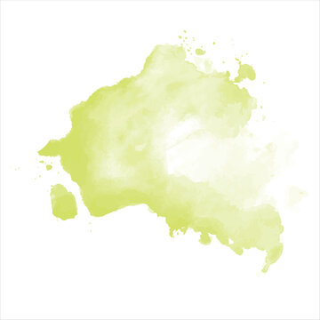watercolor olive green background splash and stain vector