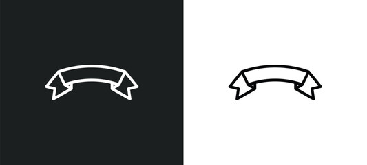 banner line icon in white and black colors. banner flat vector icon from banner collection for web, mobile apps and ui.