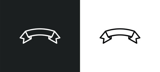 banner line icon in white and black colors. banner flat vector icon from banner collection for web, mobile apps and ui.