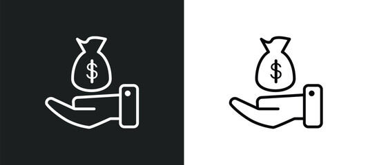 sales line icon in white and black colors. sales flat vector icon from sales collection for web, mobile apps and ui.
