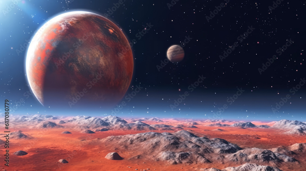 Canvas Prints planet in space created with generative ai technology