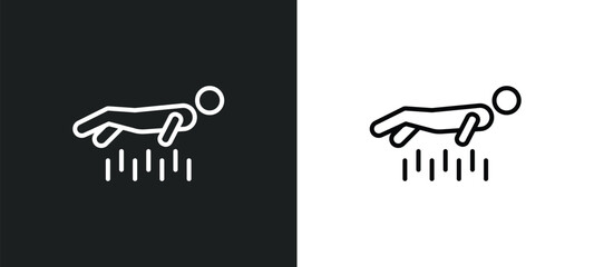 levitation line icon in white and black colors. levitation flat vector icon from levitation collection for web, mobile apps and ui.