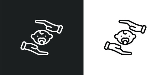 child custody line icon in white and black colors. child custody flat vector icon from child custody collection for web, mobile apps and ui.