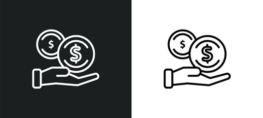 bribery line icon in white and black colors. bribery flat vector icon from bribery collection for web, mobile apps and ui.