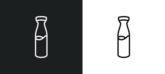 Fototapeta premium milk line icon in white and black colors. milk flat vector icon from milk collection for web, mobile apps and ui.