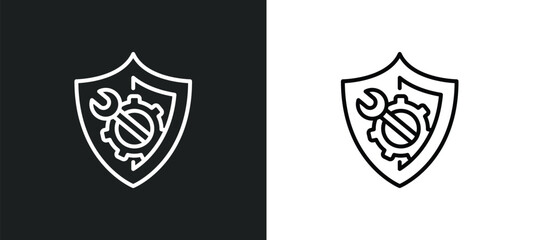 Fototapeta na wymiar repair line icon in white and black colors. repair flat vector icon from repair collection for web, mobile apps and ui.