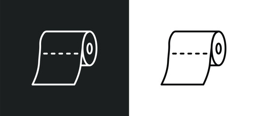 paper towel line icon in white and black colors. paper towel flat vector icon from paper towel collection for web, mobile apps and ui.