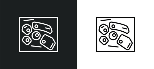 skin cells line icon in white and black colors. skin cells flat vector icon from skin cells collection for web, mobile apps and ui.