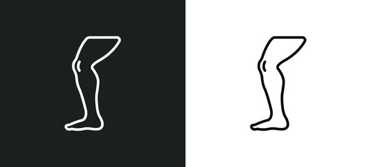 men leg line icon in white and black colors. men leg flat vector icon from men leg collection for web, mobile apps and ui.