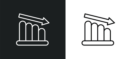 attrition line icon in white and black colors. attrition flat vector icon from attrition collection for web, mobile apps and ui.