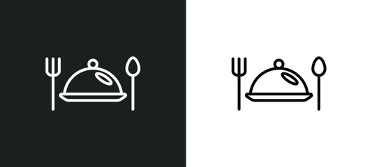 meal line icon in white and black colors. meal flat vector icon from meal collection for web, mobile apps and ui.