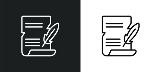 poster line icon in white and black colors. poster flat vector icon from poster collection for web, mobile apps and ui.