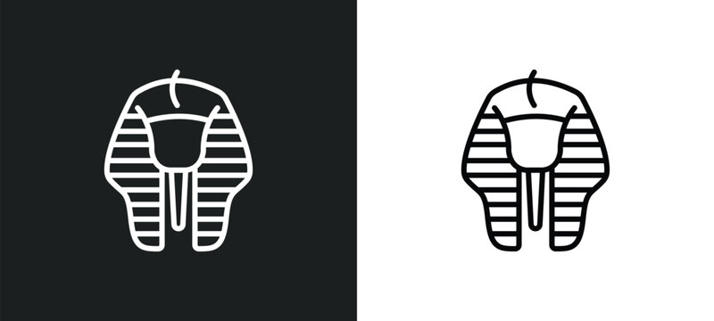 sphinx line icon in white and black colors. sphinx flat vector icon from sphinx collection for web, mobile apps and ui.