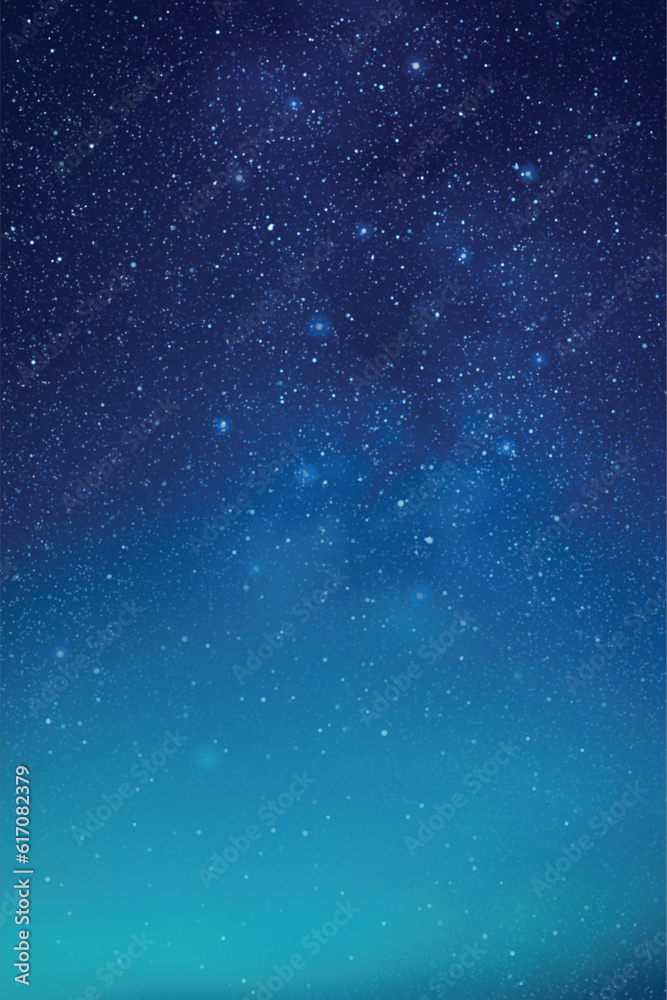 Sticker milky way and blue nebula. space vector background. night starry sky