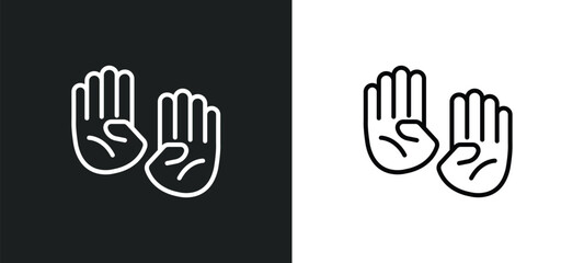 Obraz premium deaf line icon in white and black colors. deaf flat vector icon from deaf collection for web, mobile apps and ui.