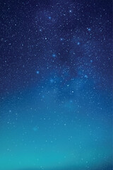 Milky Way and blue nebula. Space vector background. Night starry sky - 617082379