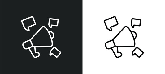 social campaign line icon in white and black colors. social campaign flat vector icon from social campaign collection for web, mobile apps and ui.