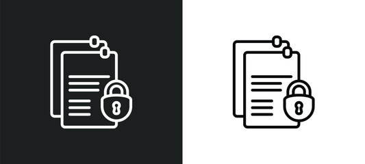 documentation line icon in white and black colors. documentation flat vector icon from documentation collection for web, mobile apps and ui.