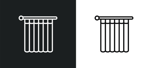 shower curtain line icon in white and black colors. shower curtain flat vector icon from shower curtain collection for web, mobile apps and ui.