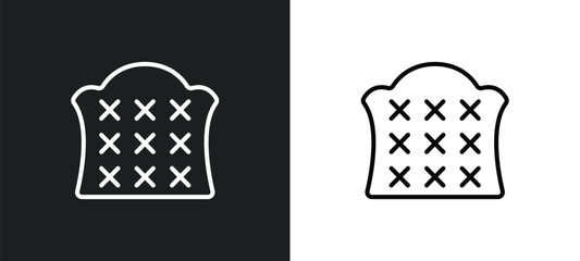 headboard line icon in white and black colors. headboard flat vector icon from headboard collection for web, mobile apps and ui.