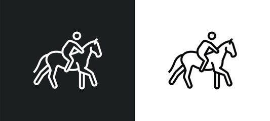 riding line icon in white and black colors. riding flat vector icon from riding collection for web, mobile apps and ui.