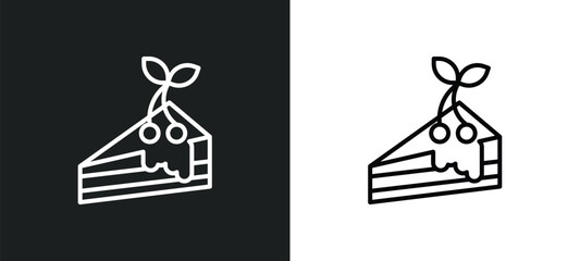 cake graphic line icon in white and black colors. cake graphic flat vector icon from cake graphic collection for web, mobile apps and ui.