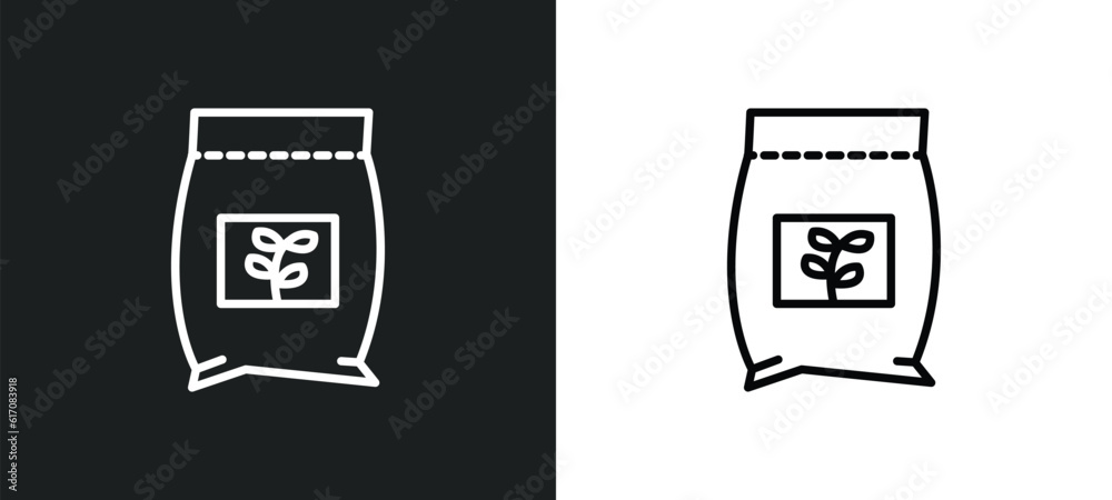 Poster fodder line icon in white and black colors. fodder flat vector icon from fodder collection for web, 