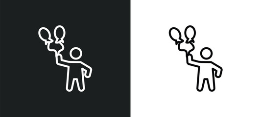 hopeful human line icon in white and black colors. hopeful human flat vector icon from hopeful human collection for web, mobile apps and ui.