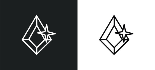 precious stone line icon in white and black colors. precious stone flat vector icon from precious stone collection for web, mobile apps and ui.