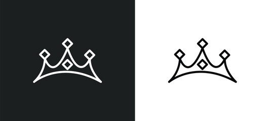 diadem line icon in white and black colors. diadem flat vector icon from diadem collection for web, mobile apps and ui. © IconArt