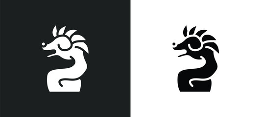 Obraz premium line icon in white and black colors. flat vector icon from collection for web, mobile apps and