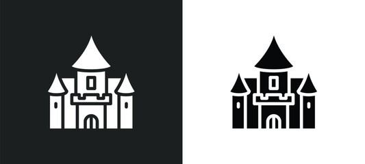 line icon in white and black colors. flat vector icon from collection for web, mobile apps and