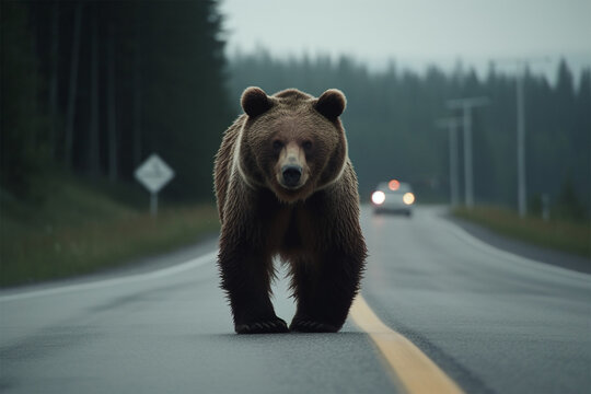 Generative AI.
a bear on the highway