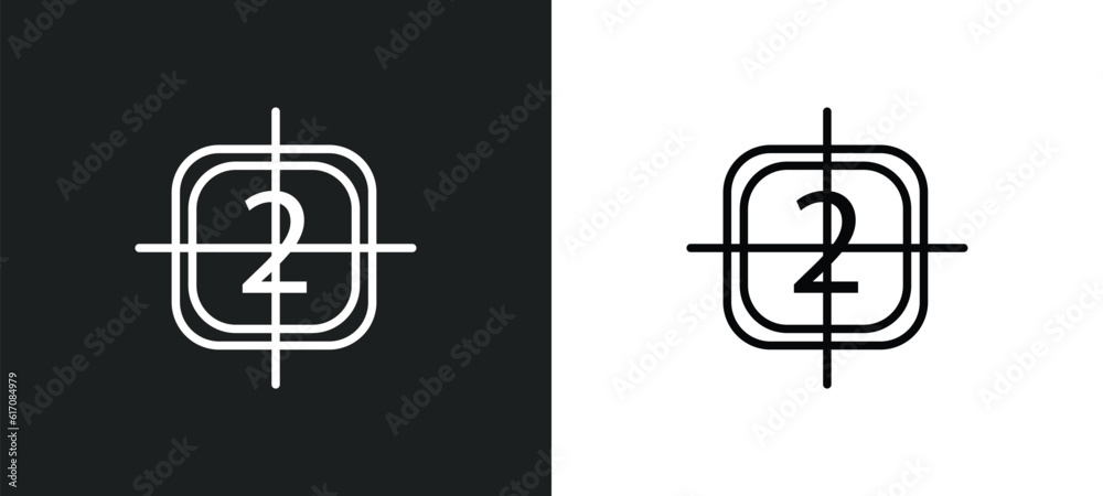 Poster video file list line icon in white and black colors. video file list flat vector icon from video fil