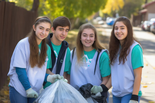 Building a Better Future: Teen Volunteers Unite. Generative AI