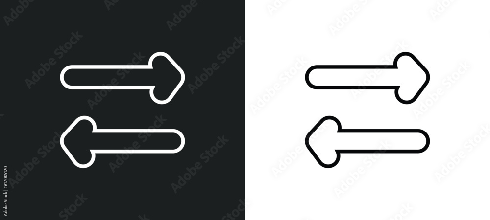 Poster switch line icon in white and black colors. switch flat vector icon from switch collection for web, 